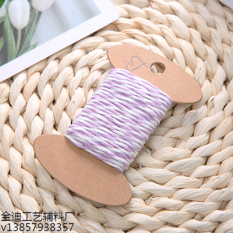 厂家直销跨境专供10m彩线照片墙专用3股编织麻绳DIY装饰麻线定制细节图