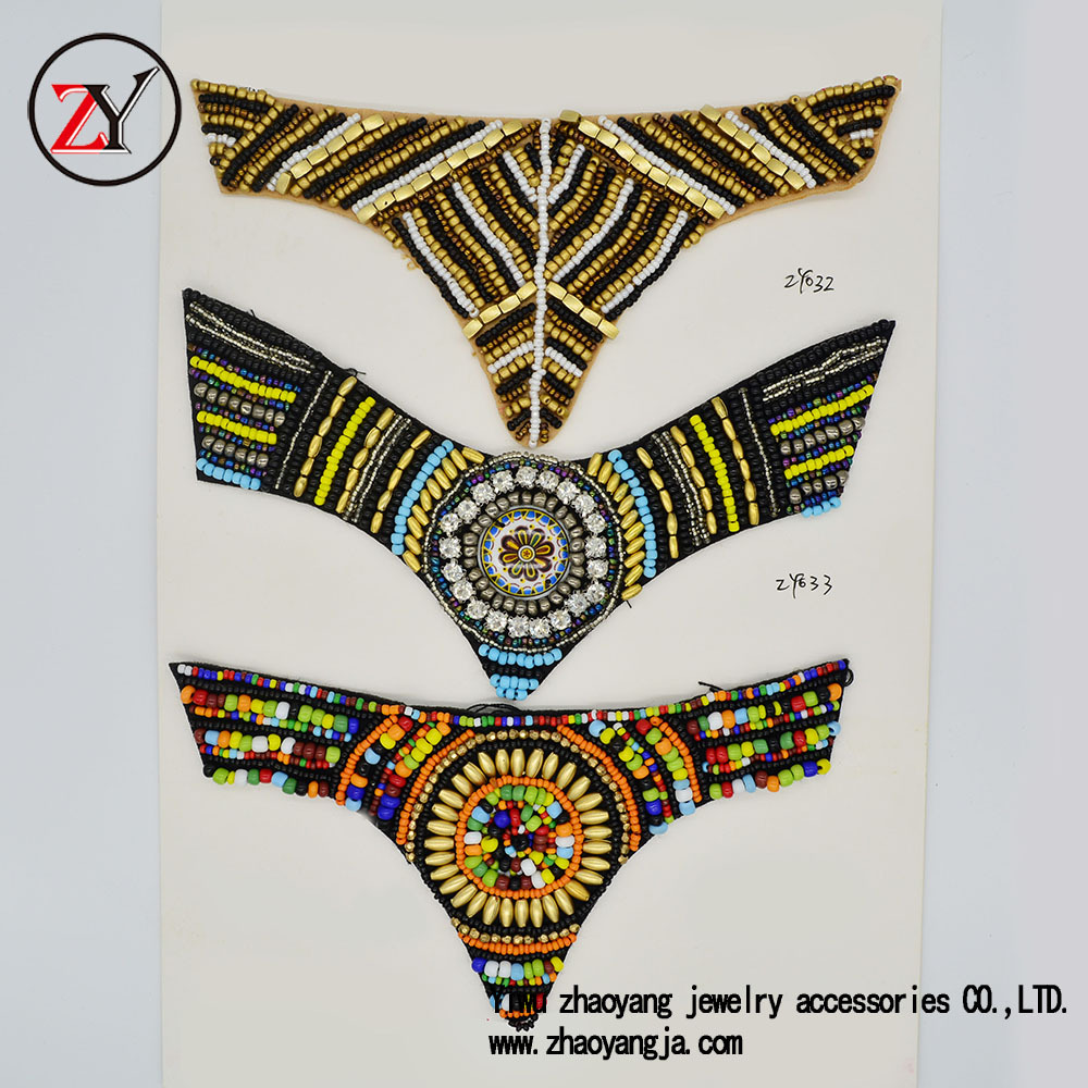 【新款上市】春夏凉鞋人字拖鞋花 串珠手工鞋花 可订做 zy080119细节图