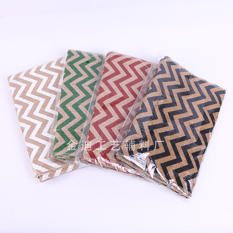 Factory direct sales, cross-border exclusive supply, European-style Christmas linen table flags, striped linen table flags, wedding decoration products