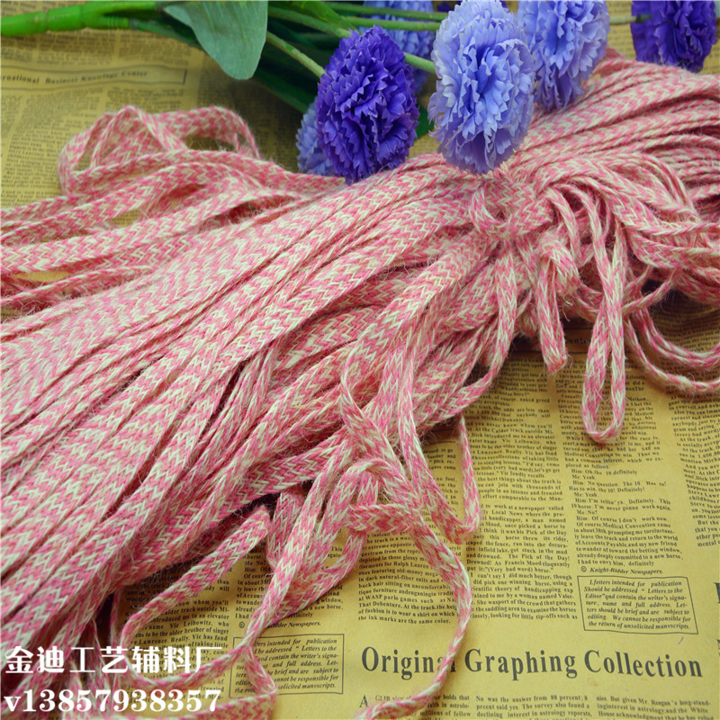 厂家直销跨境专供彩色麻织带相框装饰织带包装带 手工diy辅料批发