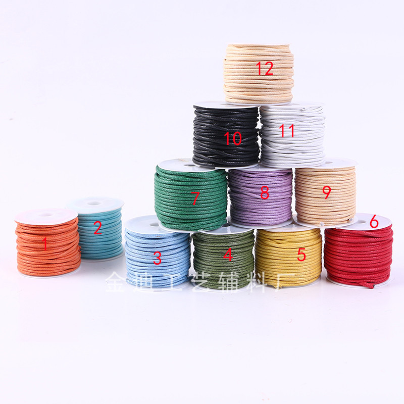 厂家直销跨境专供彩色亮线韩国蜡线1.5/2MM 环保DIY蜡绳 手工编织