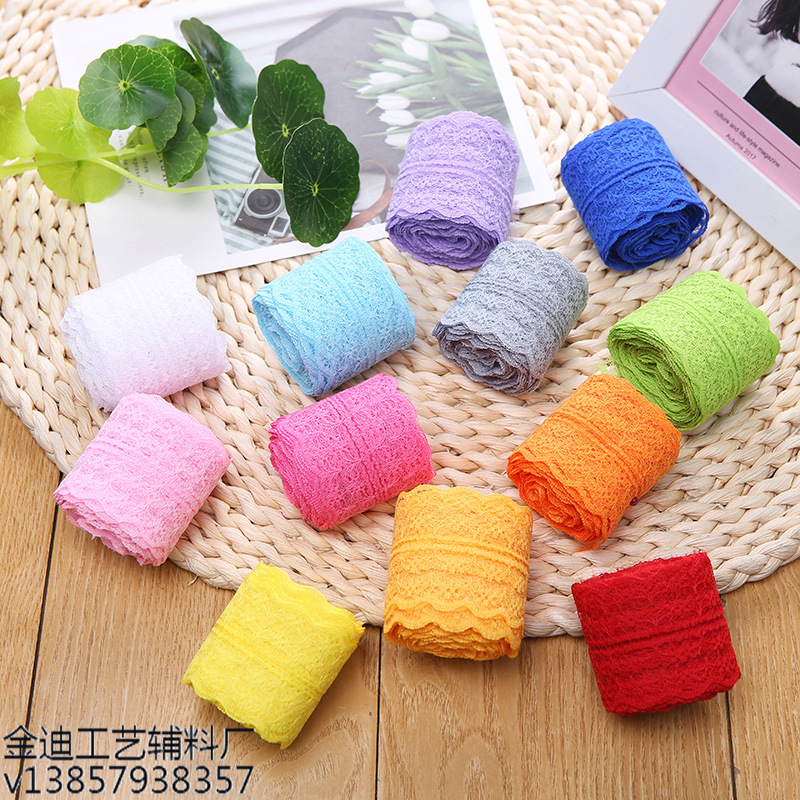 Manufacturers Direct Sales Cross-Border For Color Lace Roll 4.5Cm Clothing Decoration Europe And The United States Pastoral Jute Roll Lace details Picture