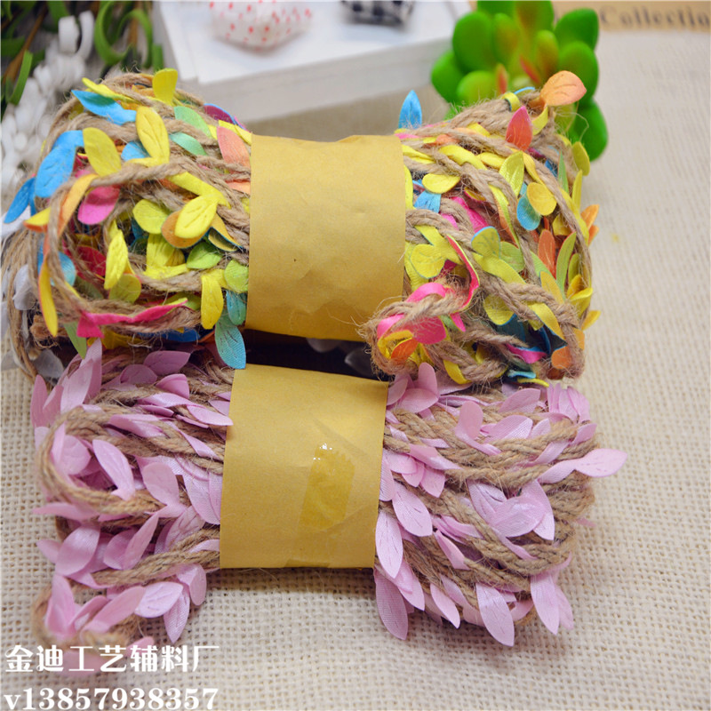 厂家直销跨境专供彩色麻绳树叶辫子 工艺装饰品节庆装饰品批发产品图