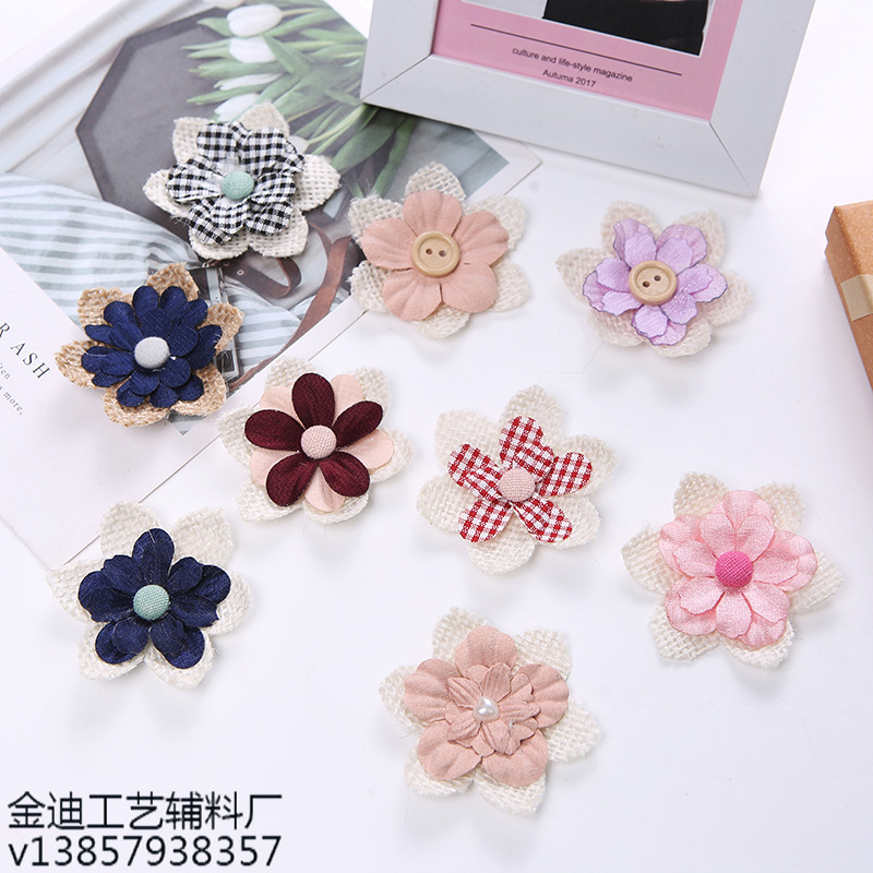 厂家直销跨境专供韩版鞋花DIY凉鞋配件手工制儿童发带头饰夹配饰