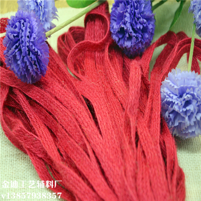 厂家直销跨境专供彩色麻织带相框装饰织带包装带 手工diy辅料批发