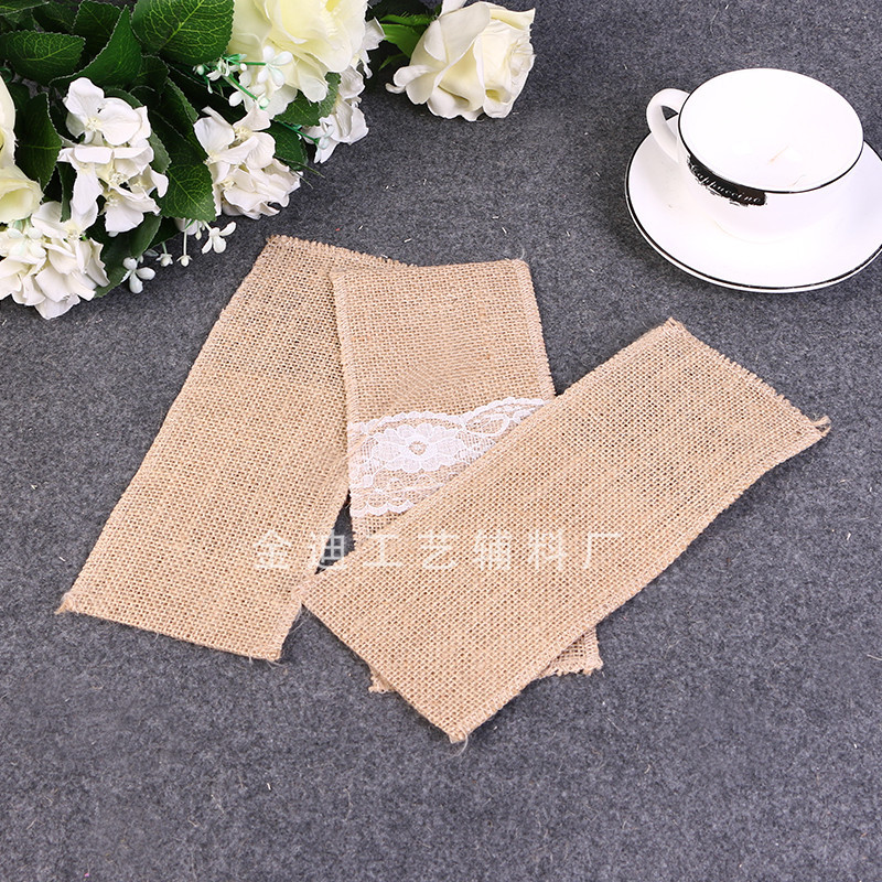وتخصص شركات التسويق المباشر عبر الحدود 9.5 CM*23.5 CM لأدوات المائدة لحفل الزفاف ولتزيين أكياس الجوت والسكاكين والشوك Specification image