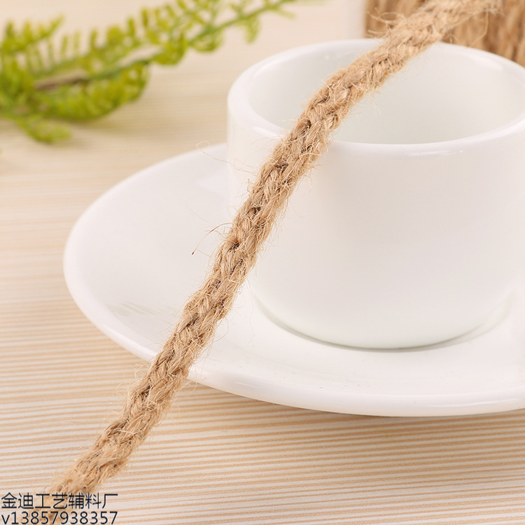 厂家直销跨境专供手工diy编织小辫子麻绳 复古简约饰品家居装饰等细节图
