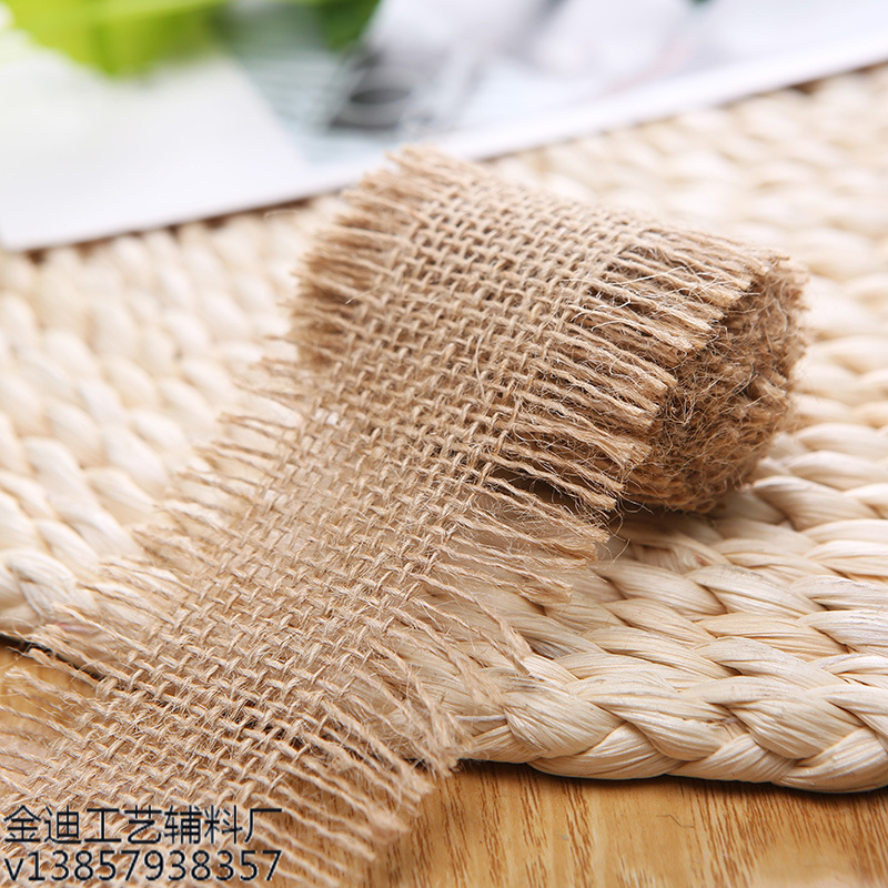Factory Direct Sales Cross-Border For Small Rough Edge Thin Linen Strip Clothing Decoration 5Cm Linen Roll Wholesale Application Scenario