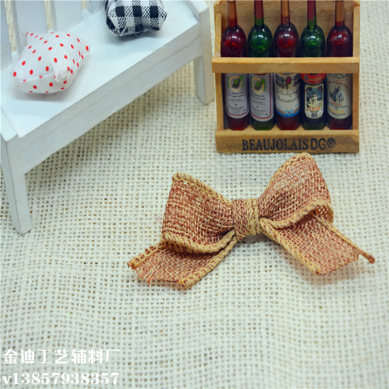 Factory direct sales, cross-border exclusive supply of decorative bows, imitation linen bow craft decorations, festival decorations Application Scenario