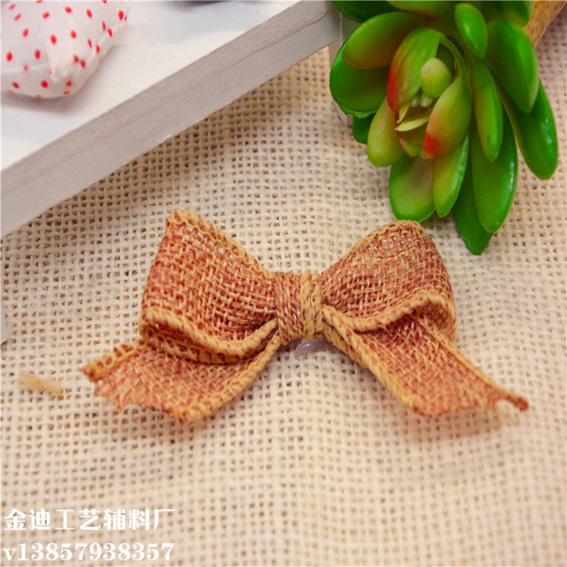 Factory direct sales, cross-border exclusive supply of decorative bows, imitation linen bow craft decorations, festival decorations Specification image