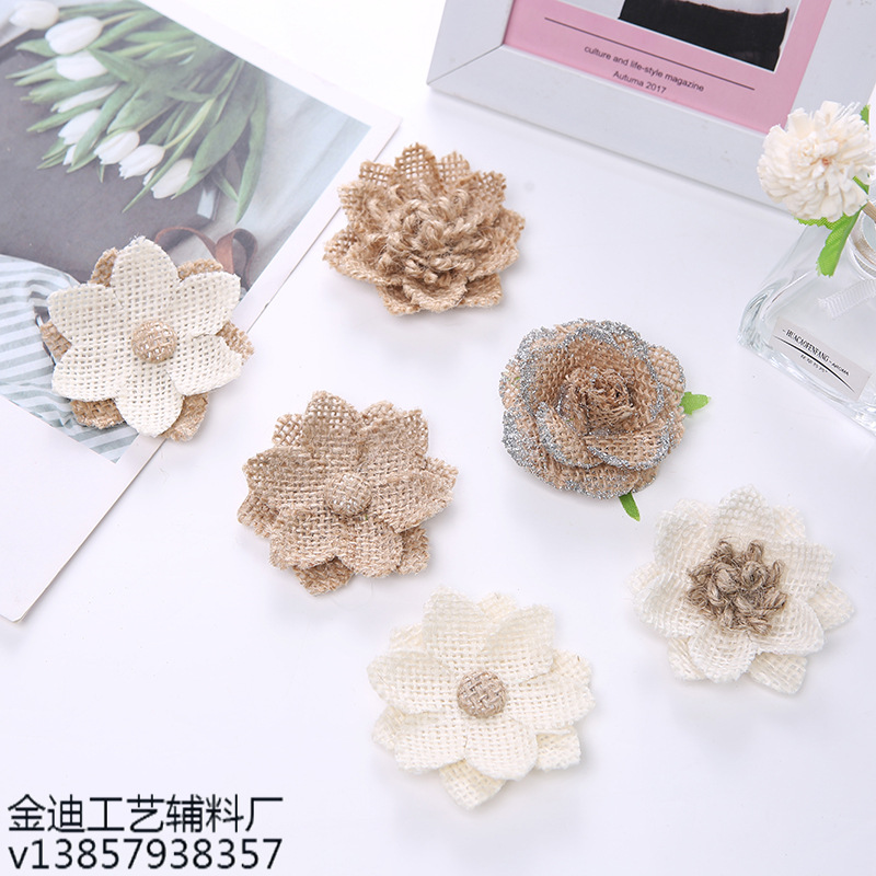 厂家直销跨境专供新款鞋花帽花圣诞婚庆派对装饰花 手工制花批发
