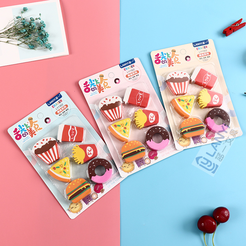 厂家直销LY1302 创意平板 食物造型 橡皮擦 儿童学习文具小礼品详情图2