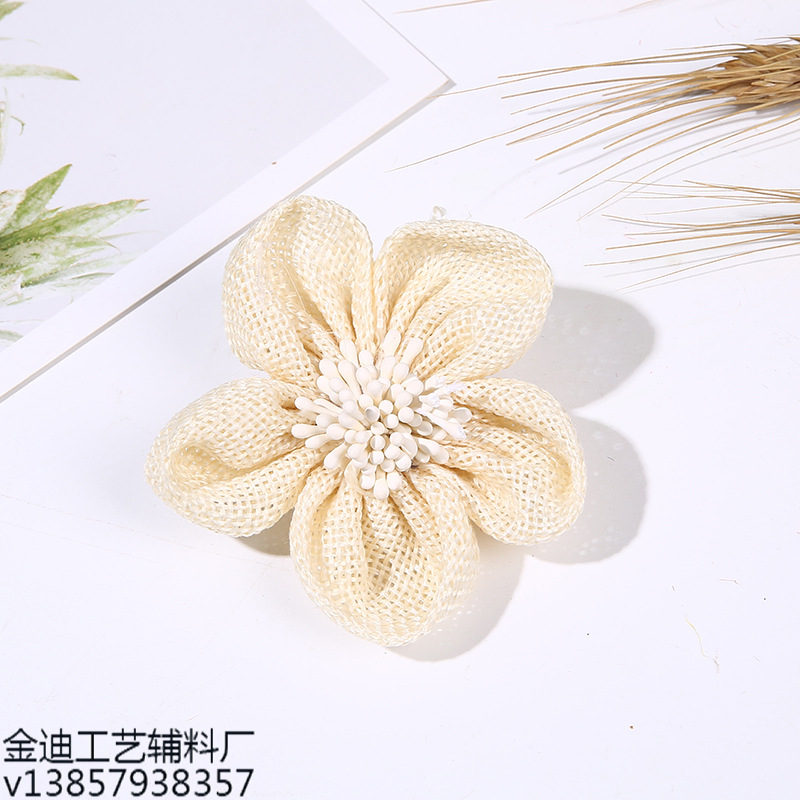 Factory direct sales, cross-border exclusive supply of new linen flower shoes, flower hats, Christmas, wedding and party decoration craft flowers details Picture