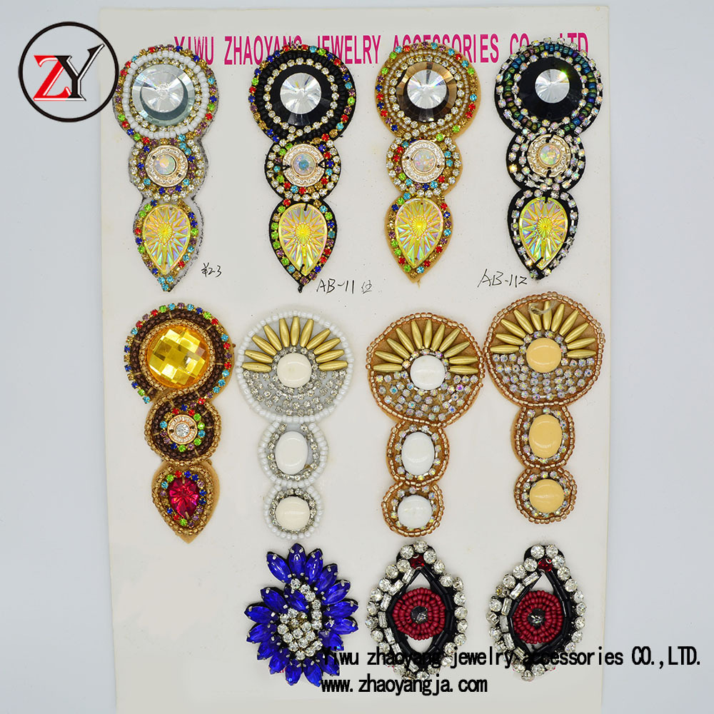 【新款上市】春夏凉鞋人字拖鞋花 串珠手工鞋花 可订做 zy080119产品图