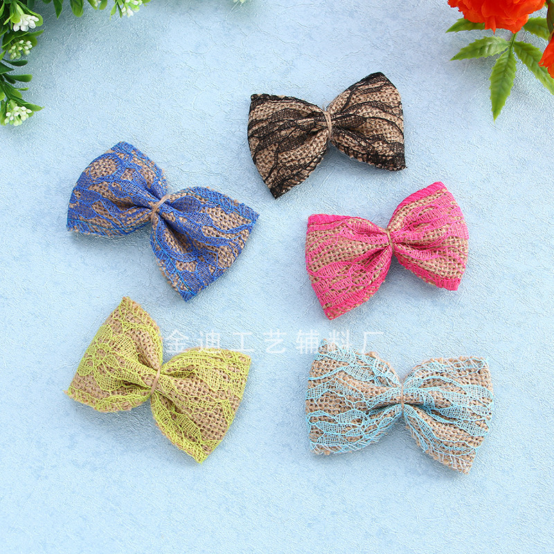 Factory direct sales, cross-border exclusive supply, jute colored lace covered with bows, Christmas and wedding bouquet decoration Application Scenario