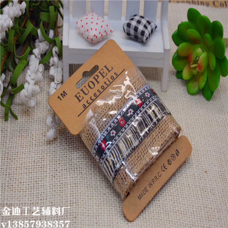 Factory direct sales, cross-border exclusive supply, DIY handmade wedding and Christmas craft, wholesale of lace and linen rolls Specification image