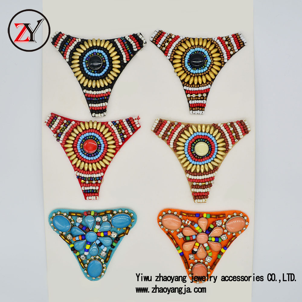 【新款上市】春夏凉鞋人字拖鞋花 串珠手工鞋花 可订做 zy080119