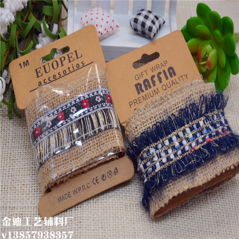 Factory direct sales, cross-border exclusive supply, DIY handmade wedding and Christmas craft, wholesale of lace and linen rolls details Picture