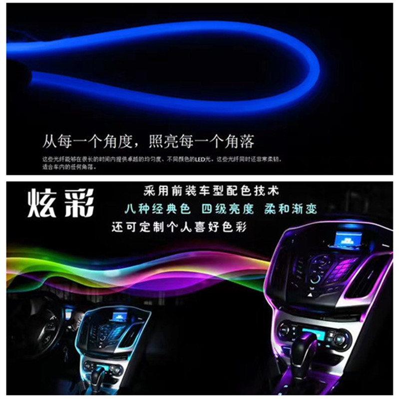 Car led ambient light cold light seven-color mobile APP control ambient light music sound control guide light outline Application Scenario