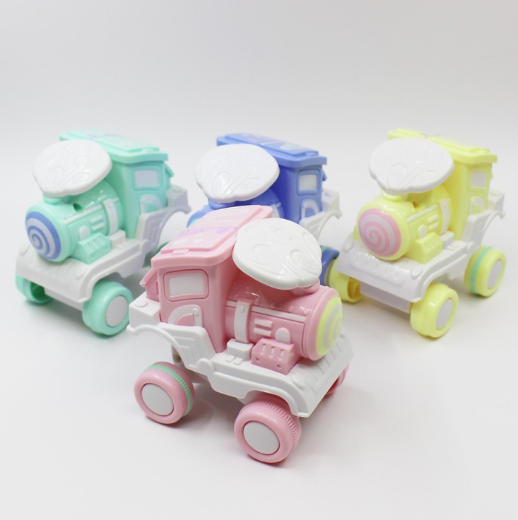 压力翻滚车 儿童按压翻斗惯性车迷你玩具翻滚小火车迷你地摊玩具白底实物图