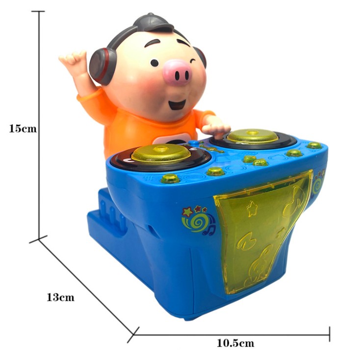 抖音同款dj摇滚小猪小屁吧台dj海草猪电动玩具打碟猪摇摆正版现货产品图