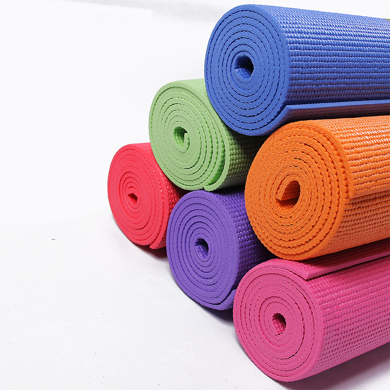 PVC5mm瑜伽垫环保加长仰卧起坐垫加厚防滑垫瑜伽毯 运动健身垫子
