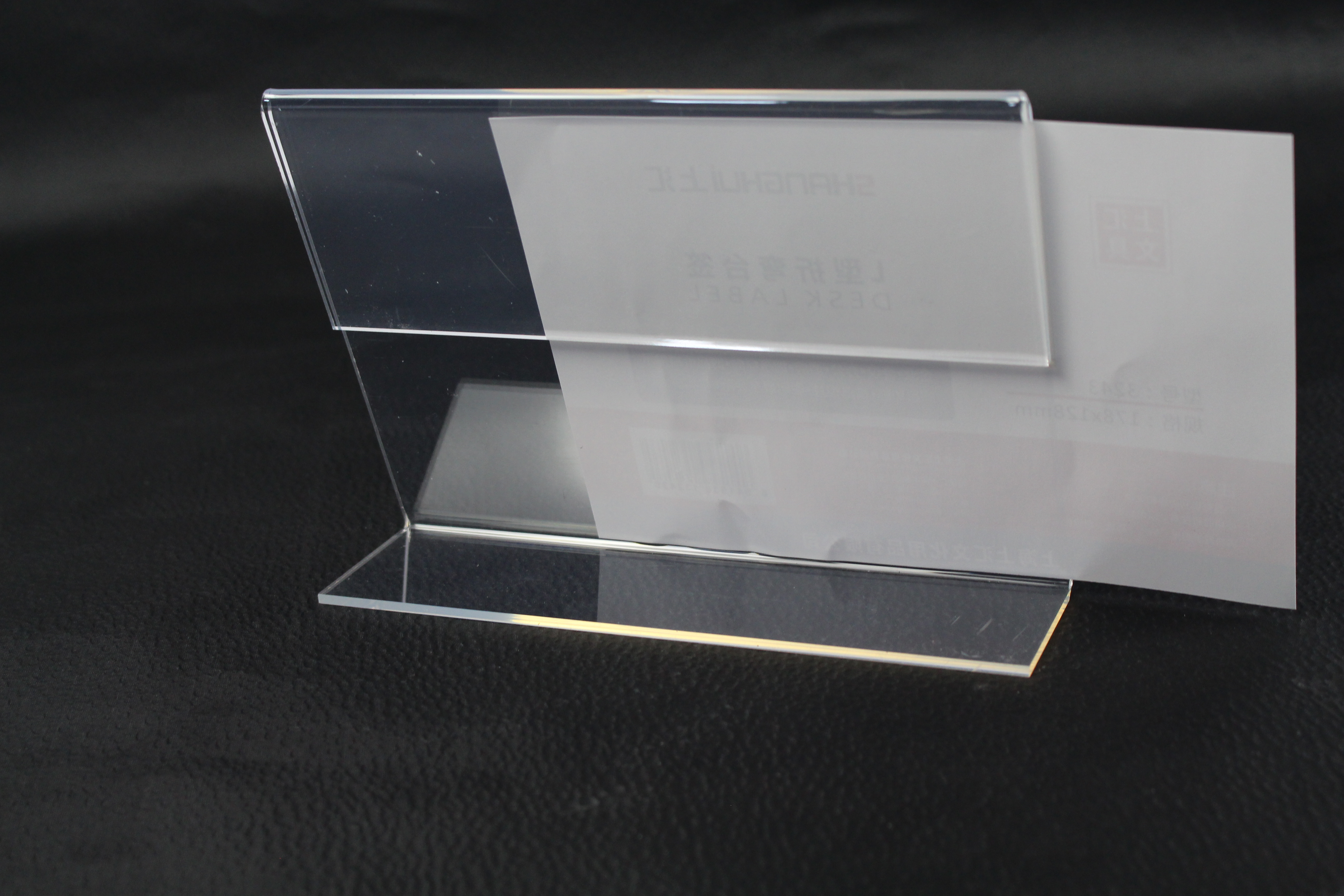 A4 L型折弯台签210X297MM有机塑料亚克力台卡桌面姓名展示牌标价细节图