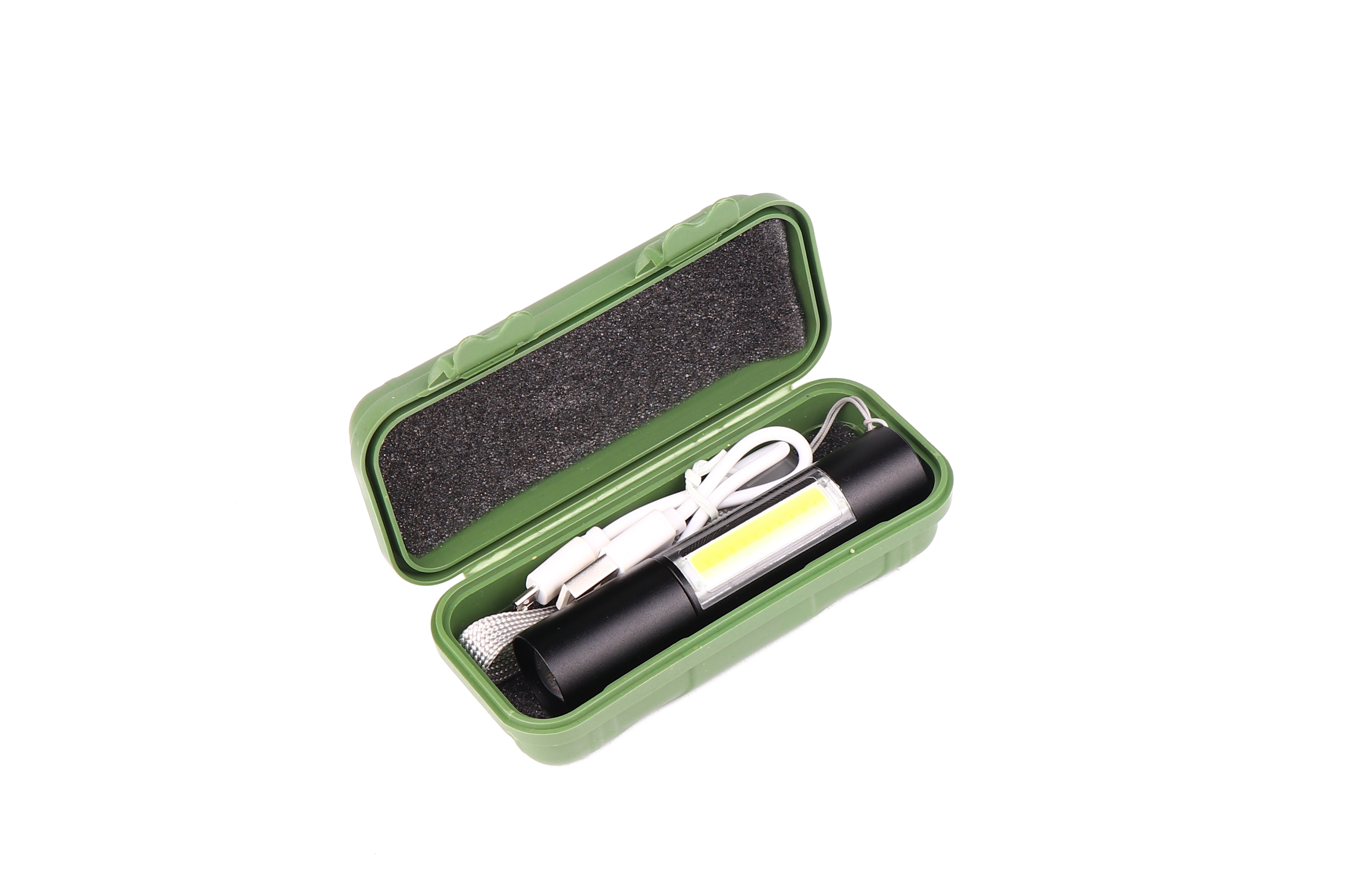 跨境新款COB手电筒USB充电伸缩变焦手持迷你户外强光照明手电筒产品图