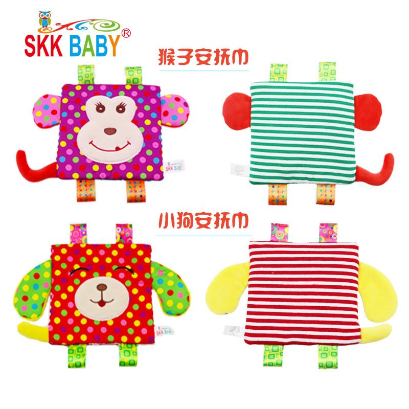 SKK baby益智玩具 安抚巾 带响纸 BB器毛绒玩具详情图2