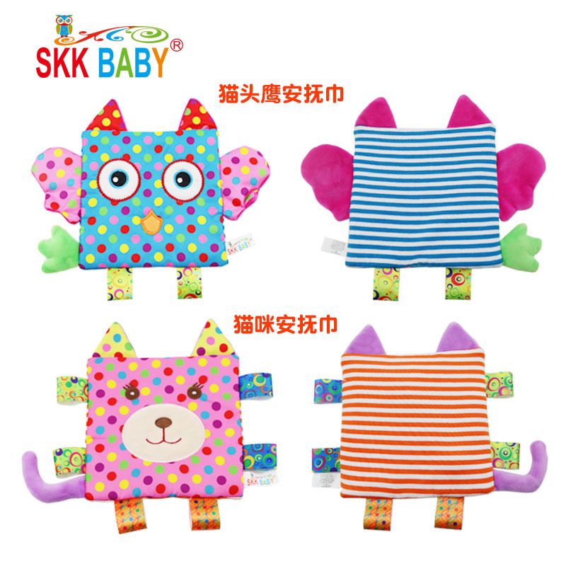 SKK baby益智玩具 安抚巾 带响纸 BB器毛绒玩具详情图3