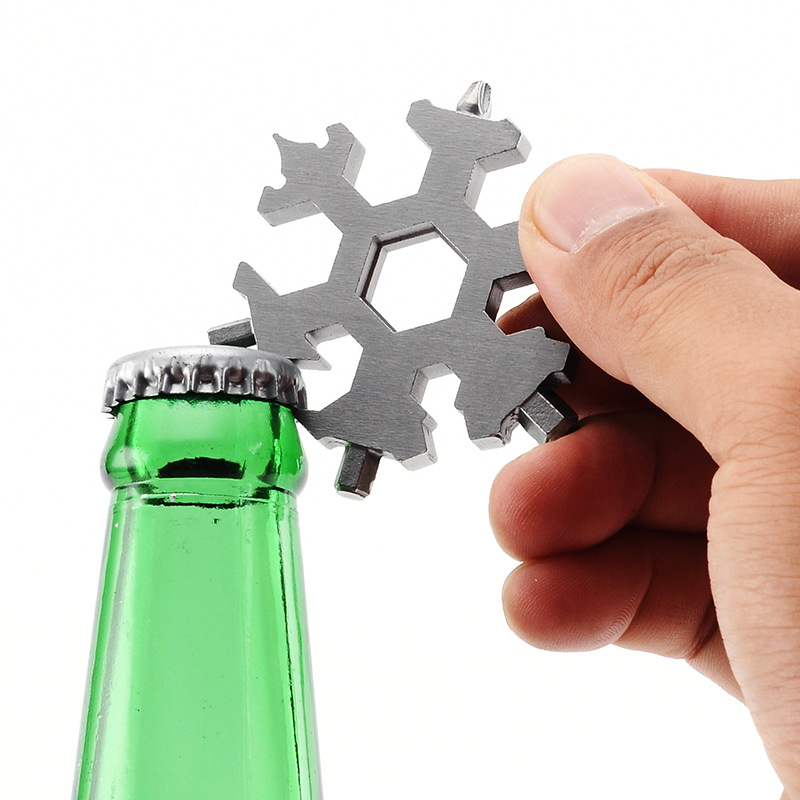 Snowflake screwdriver snowflake tool card outdoor 18 in 1 snowflake tool card snowflake wrench tool