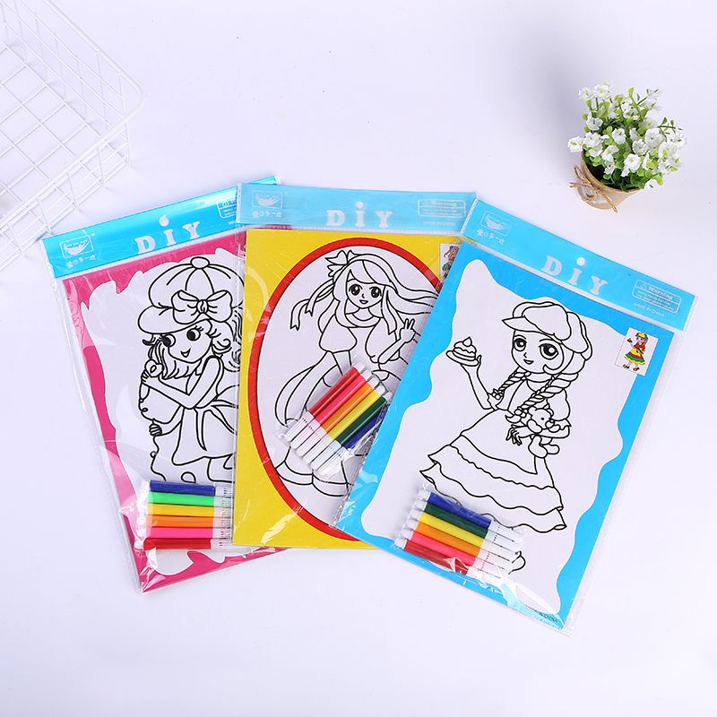 Children's watercolor coloring paintings, fun and educational DIY handcrafted graffiti, watercolor pens, watercolor painting factory wholesale