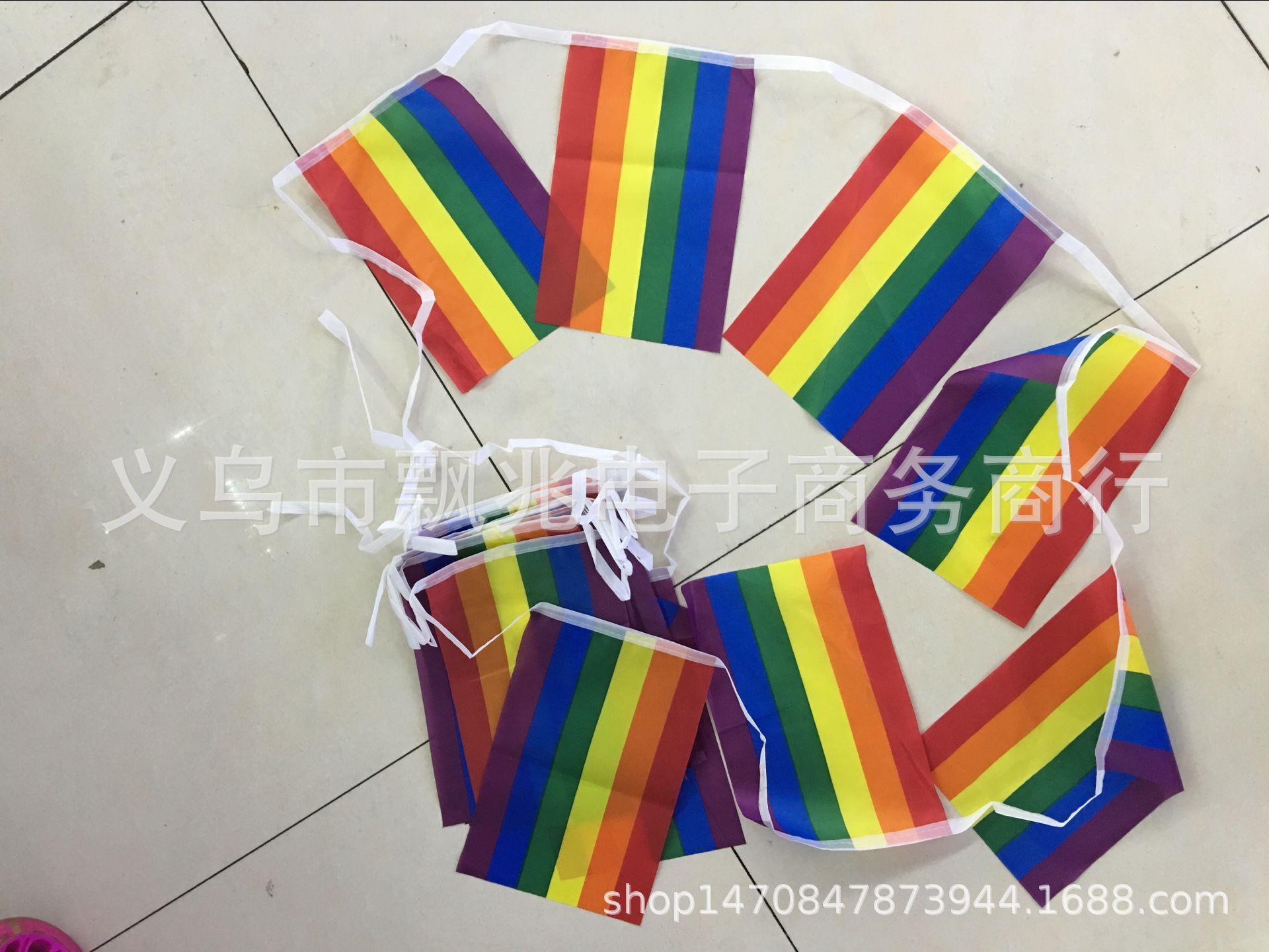 彩虹串旗同性恋串旗14*21cm15面一串5米