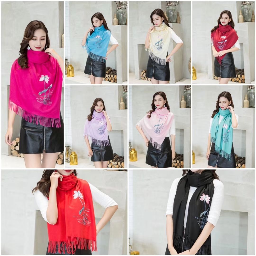 Autumn and winter cashmere embroidered shawls, ethnic style fine embroidery