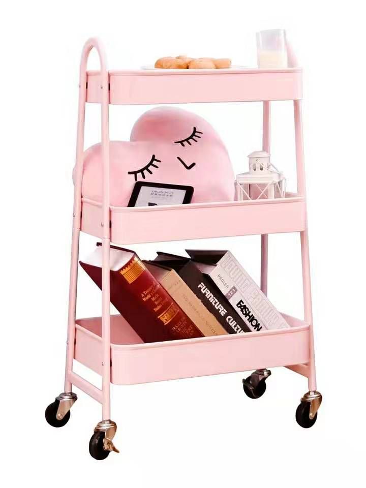 Multi-Functional Rack Dining Car Three-Layer Driver Push Hotel Tableware Storage Car Storage Frame Trolley