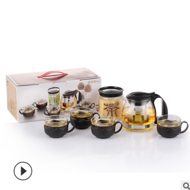 金熊 耐热玻璃茶壶 旅行茶具活动礼品 开业促销礼盒批发T912
