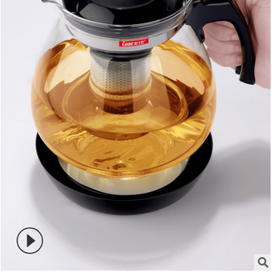 紫丁香玻璃花茶壶 耐热玻璃泡茶壶实用礼品不锈钢茶壶 JT107-1产品图