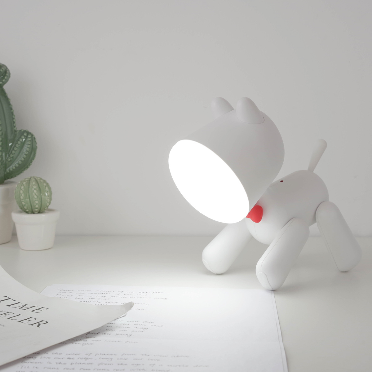 Dog night light Companion reading light Cute children night light two control small night light USB desk lamp