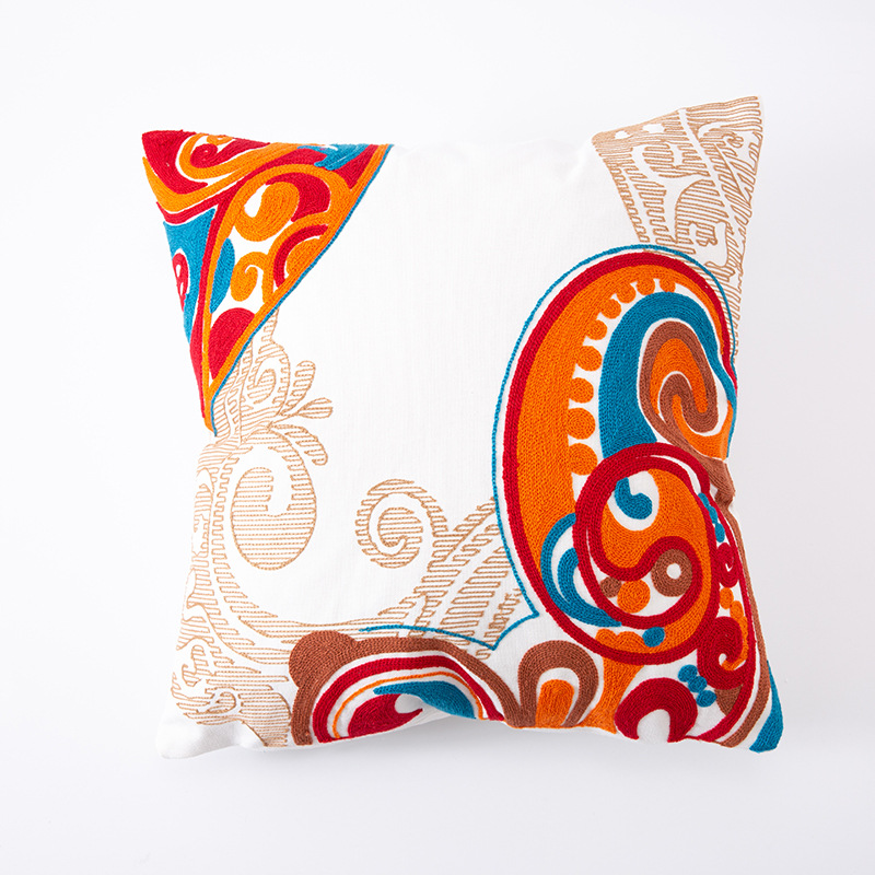 厂家直销 绣花抱枕套沙发抱枕腰枕 多彩创意性图案可来样来图定制