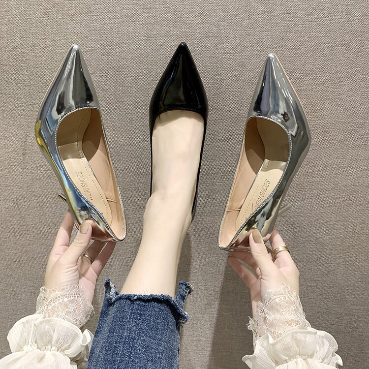 秋款单鞋女鞋高跟鞋细节图