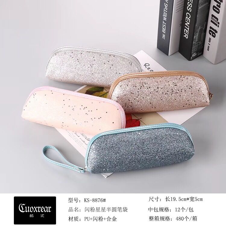 Pencil bag Semicircle chalk bag learning pencil bag