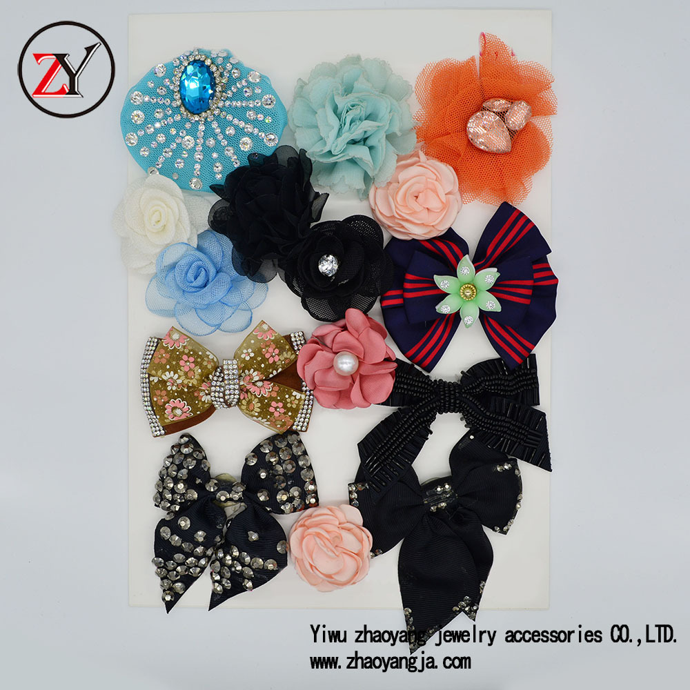 工厂直供 手工钉珠蝴蝶结布花鞋花鞋扣鞋饰品 zy08084