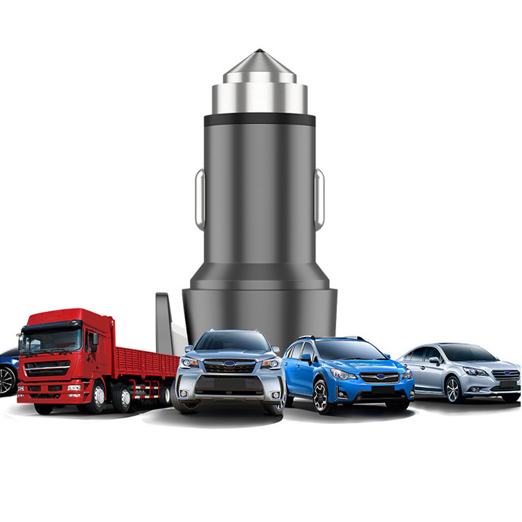 Three-in-one multi-functional car mobile phone charger 1224V universal car charger, car safety hammer car charger 1
