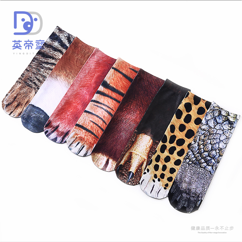 3d printed new adult socks for men and women with simulated claws and animal feet details Picture