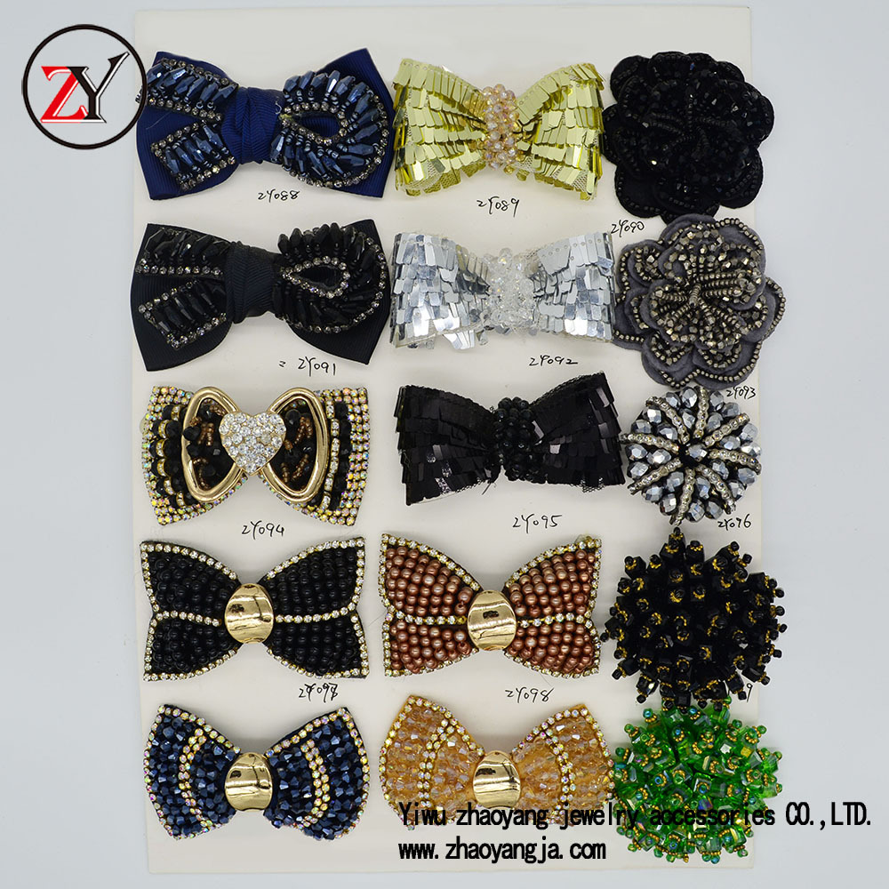 【新款上市】春夏凉鞋人字拖手工鞋花 串珠蝴蝶结鞋饰 zy08096