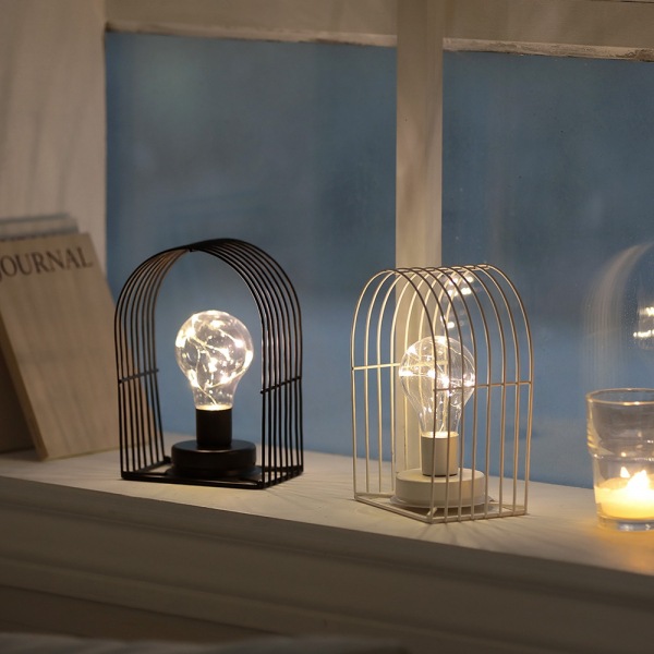 Candlestick iron diamond table lamp iron candlestick small night lamp Minimal night lamp style