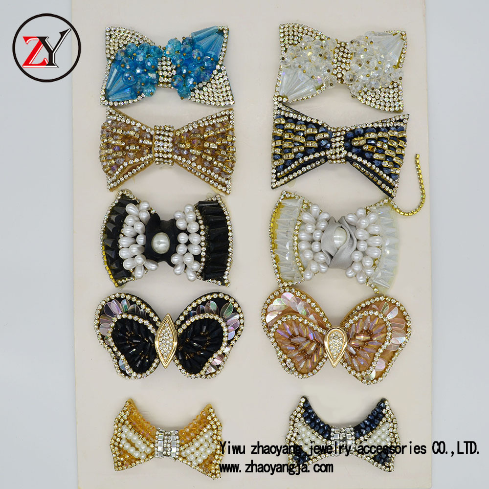 【新款上市】春夏凉鞋人字拖手工鞋花 串珠蝴蝶结鞋饰 zy08096细节图