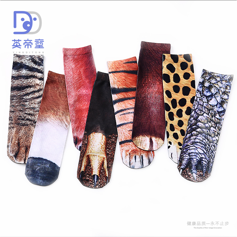 3d printed new adult socks for men and women with simulated claws and animal feet Specification image