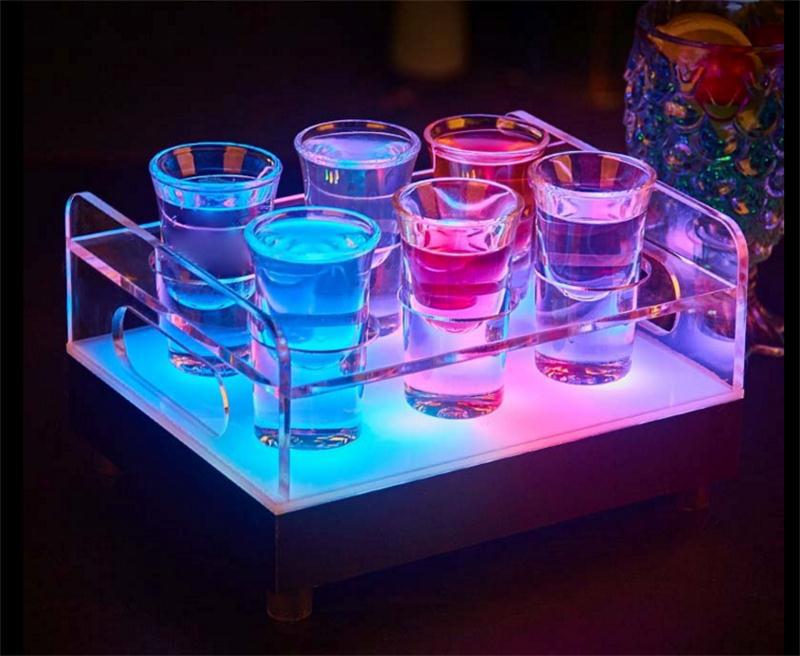 Luminous cup holder, bullet cup holder, transparent mouth cup holder, cocktail seven-color cup holder, LED acrylic cocktail cup holder Application Scenario
