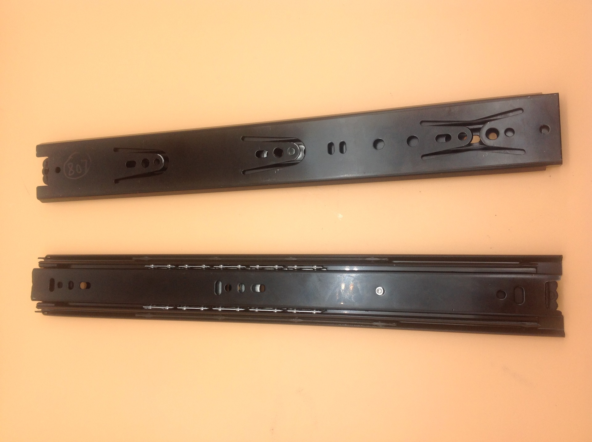 High quality 3-section steel column drawer silent slide track 45mm 3-fold drawer slide track